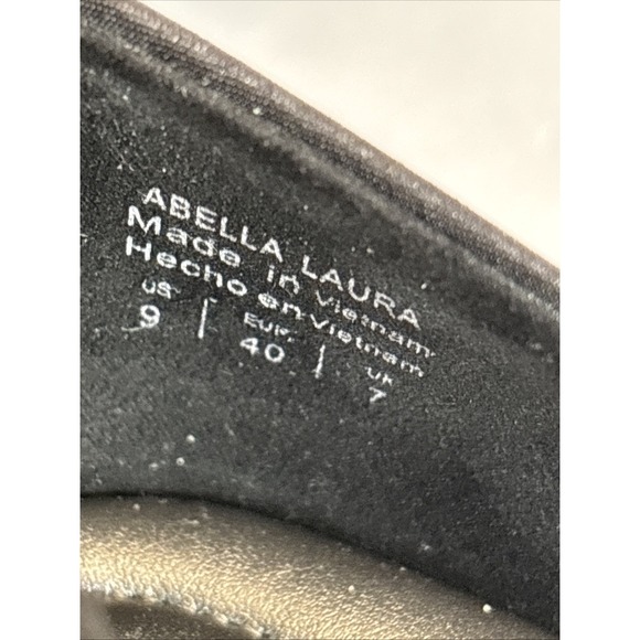 Abella Laura Peep-Toe Heels Size 9 Excellent Condition Black‎ Taffeta Fabric - Picture 4 of 7